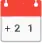 Calendar icon with +21 for 21 days from today calculator