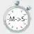 Minutes to seconds converter icon with stopwatch